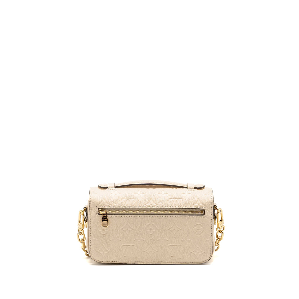 LOUIS VUITTON POCHETTE MÉTIS EAST WEST MONOGRAM EMPREINTE LEATHER CREAM GHW