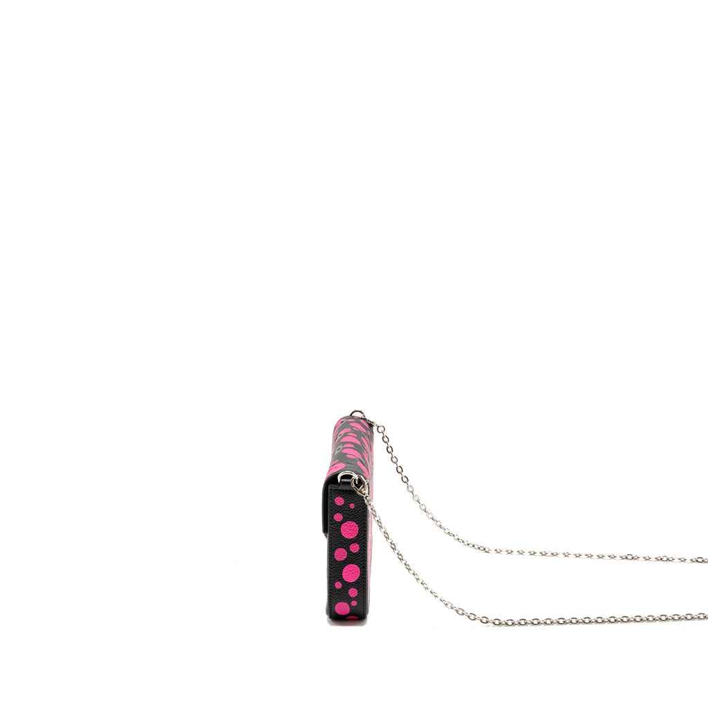LOUIS VUITTON YAYOI KUSAMA FELICIE POCHETTE MONOGRAM EMPREINTE LEATHER BLACK/PINK SHW