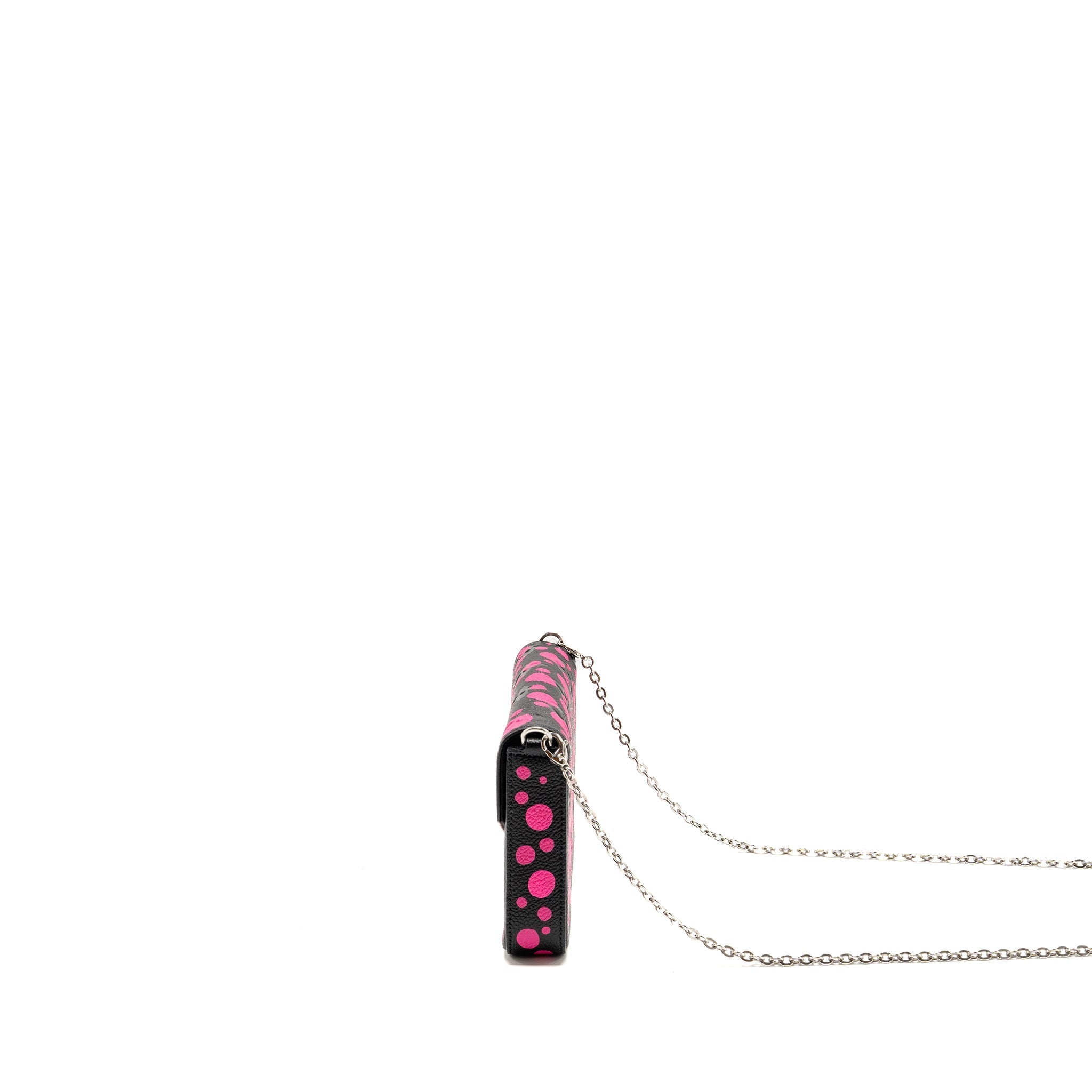 LOUIS VUITTON YAYOI KUSAMA FELICIE POCHETTE MONOGRAM EMPREINTE LEATHER BLACK/PINK SHW