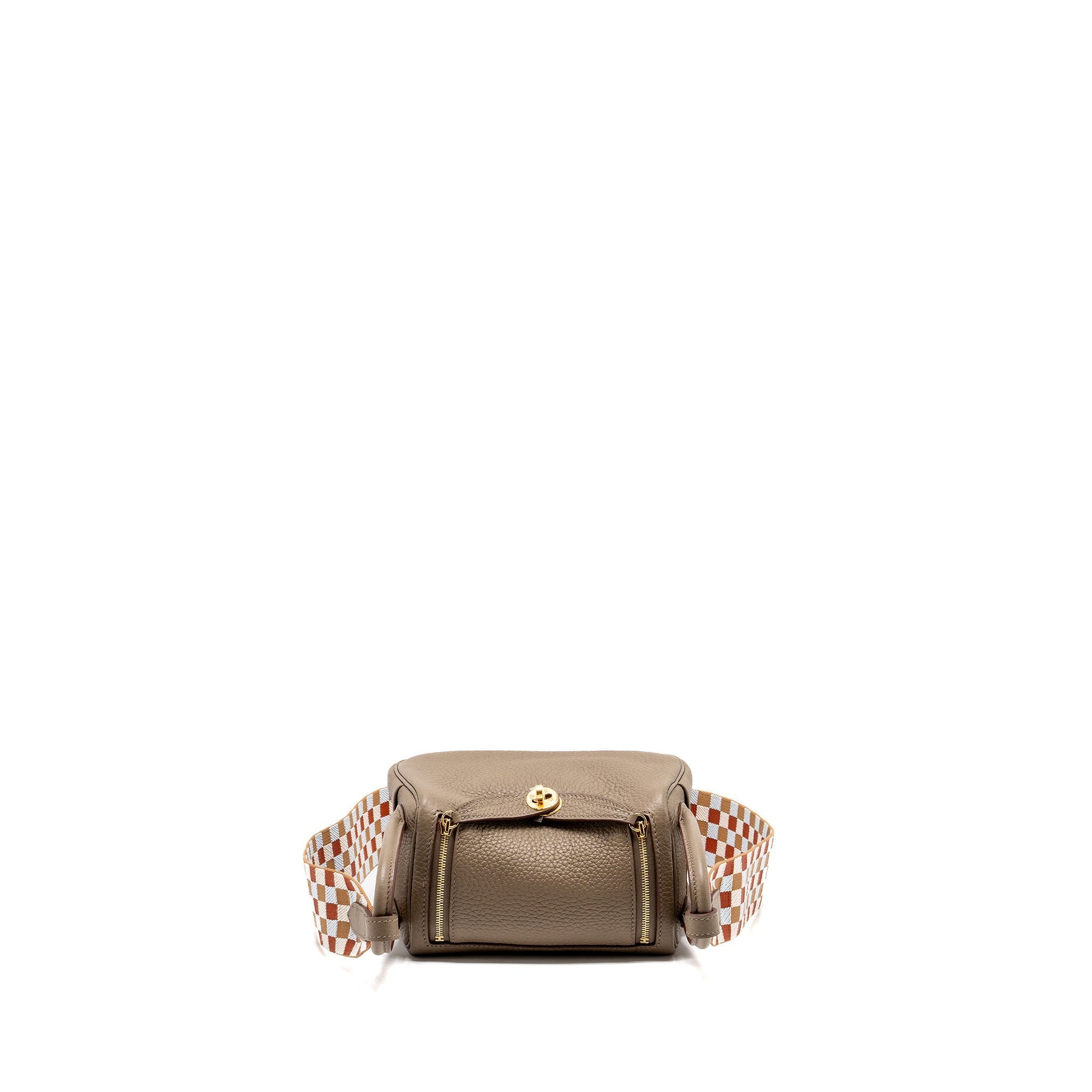 HERMES MINI LINDY CLEMENCE ETOUPE WITH CHAI-NATA-BLUE BRUME STRAP GHW