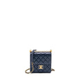 CHANEL PEARL DECORATED QUILTED FLAP BAG LAMBSKIN NAVY GHW