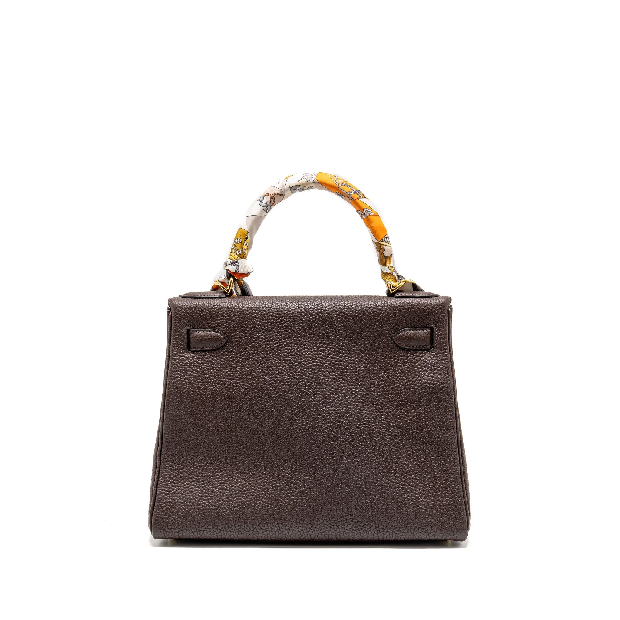 HERMES KELLY 28 TOGO CHOCOLATE GHW