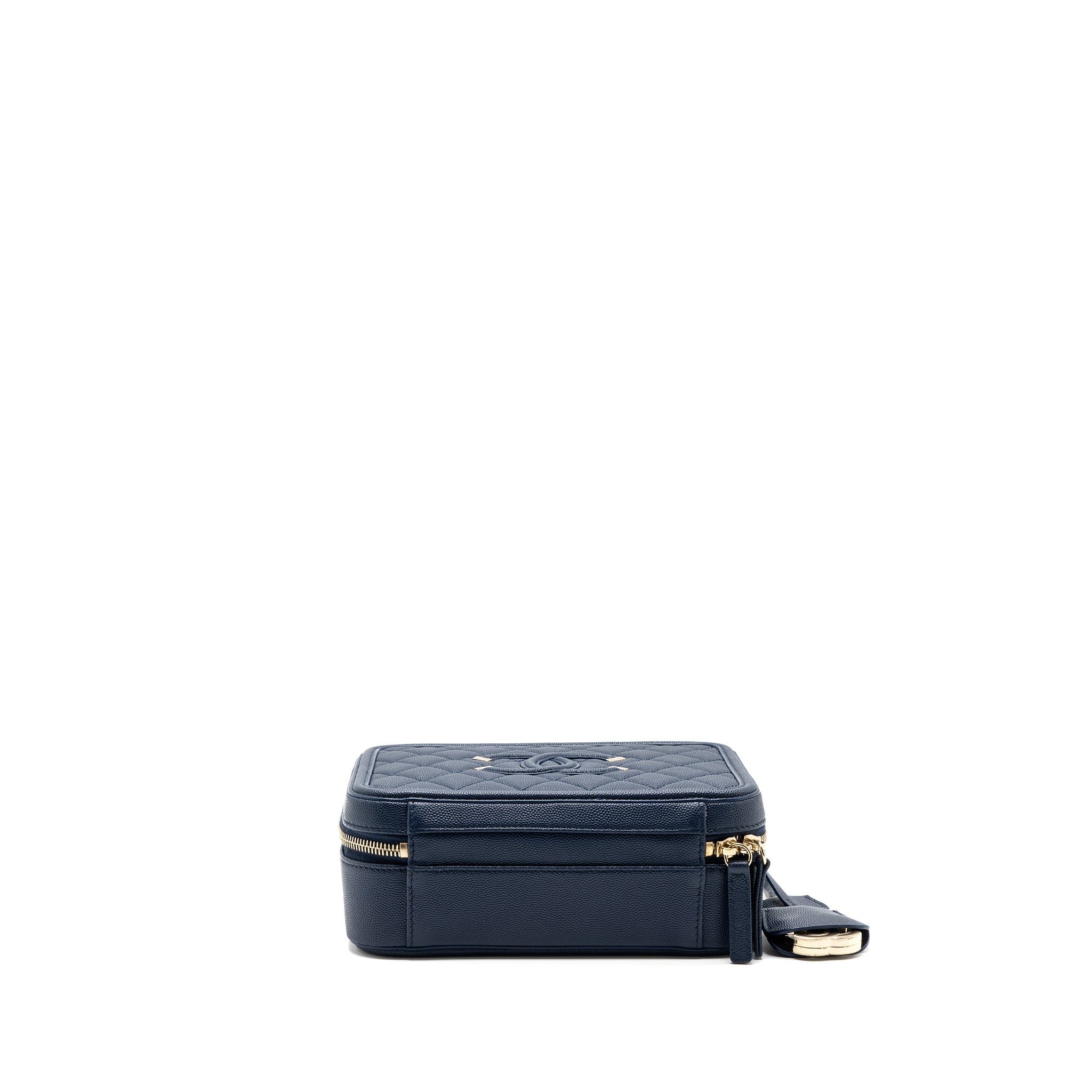 CHANEL FILIGREE CAMERA BAG CAVIAR DARK BLUE LGHW