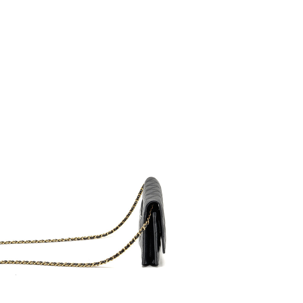 CHANEL CLASSIC WALLET ON CHAIN CAVIAR BLACK GHW