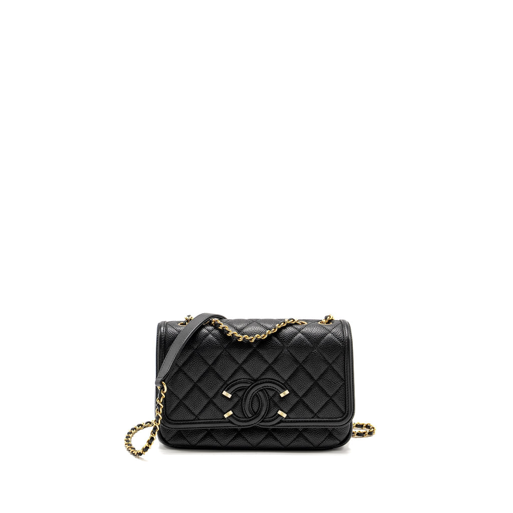 CHANEL FILIGREE FLAP BAG CAVIAR BLACK GHW