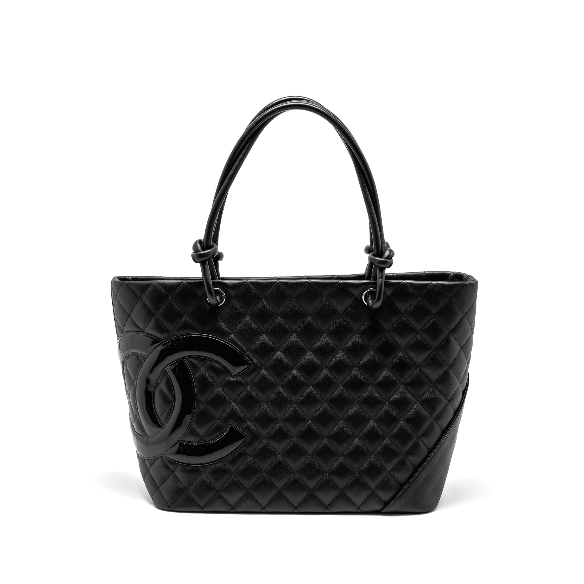 CHANEL CAMBON LIGNE TOTE BAG CALFSKIN BLACK SHW