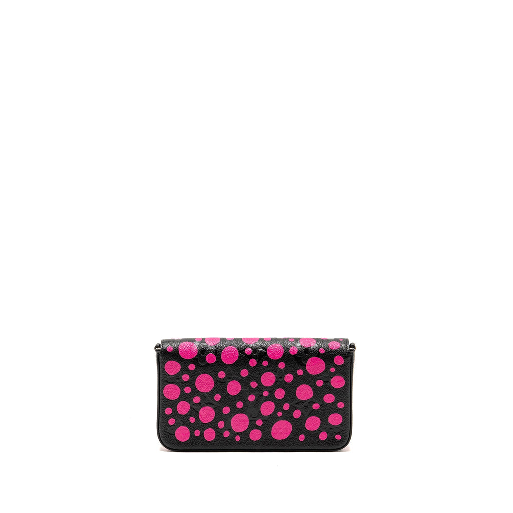 LOUIS VUITTON YAYOI KUSAMA FELICIE POCHETTE MONOGRAM EMPREINTE LEATHER BLACK/PINK SHW