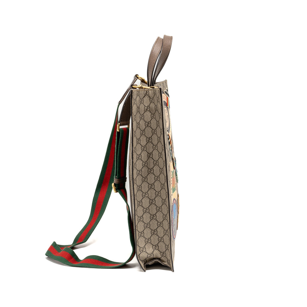 GUCCI SOFT TOTE BAG GG SUPREME CANVAS GHW