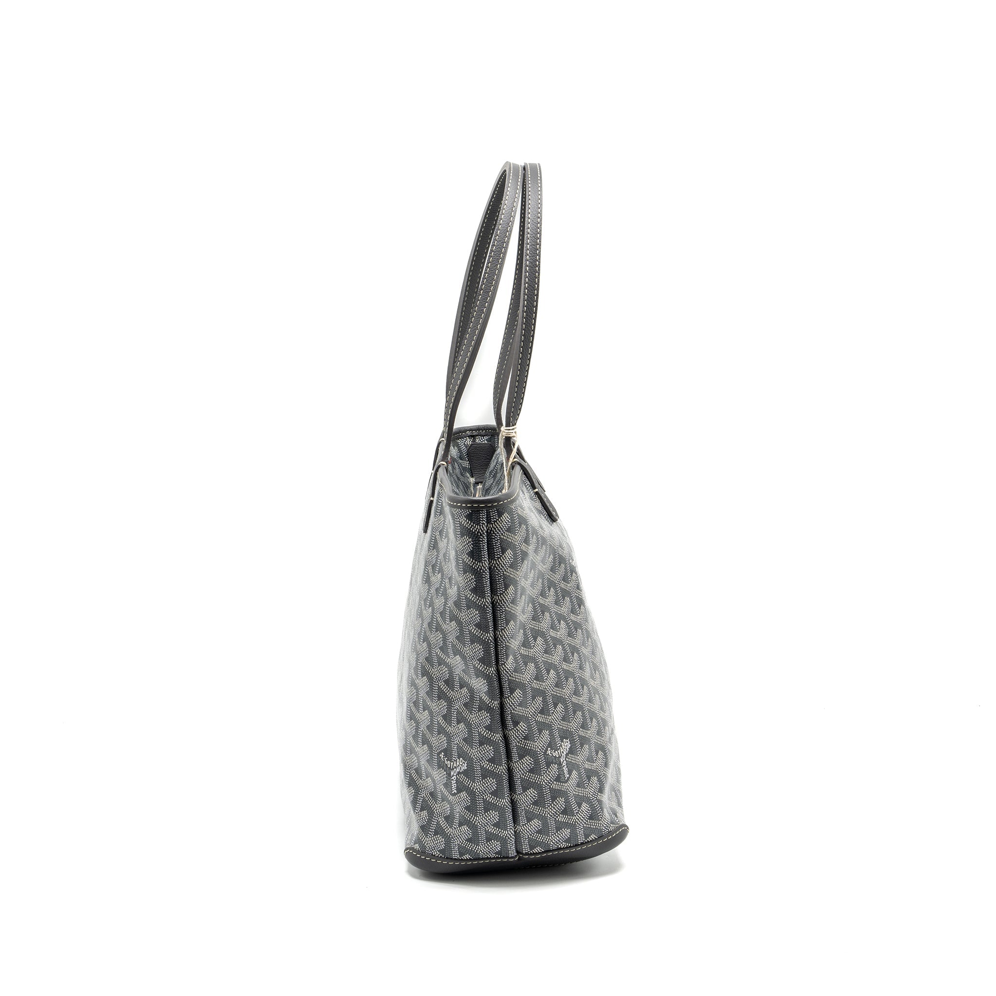 GOYARD ARTOIS TOTE BAG GOYARDLINE CANVAS/CALFSKIN GREY SHW