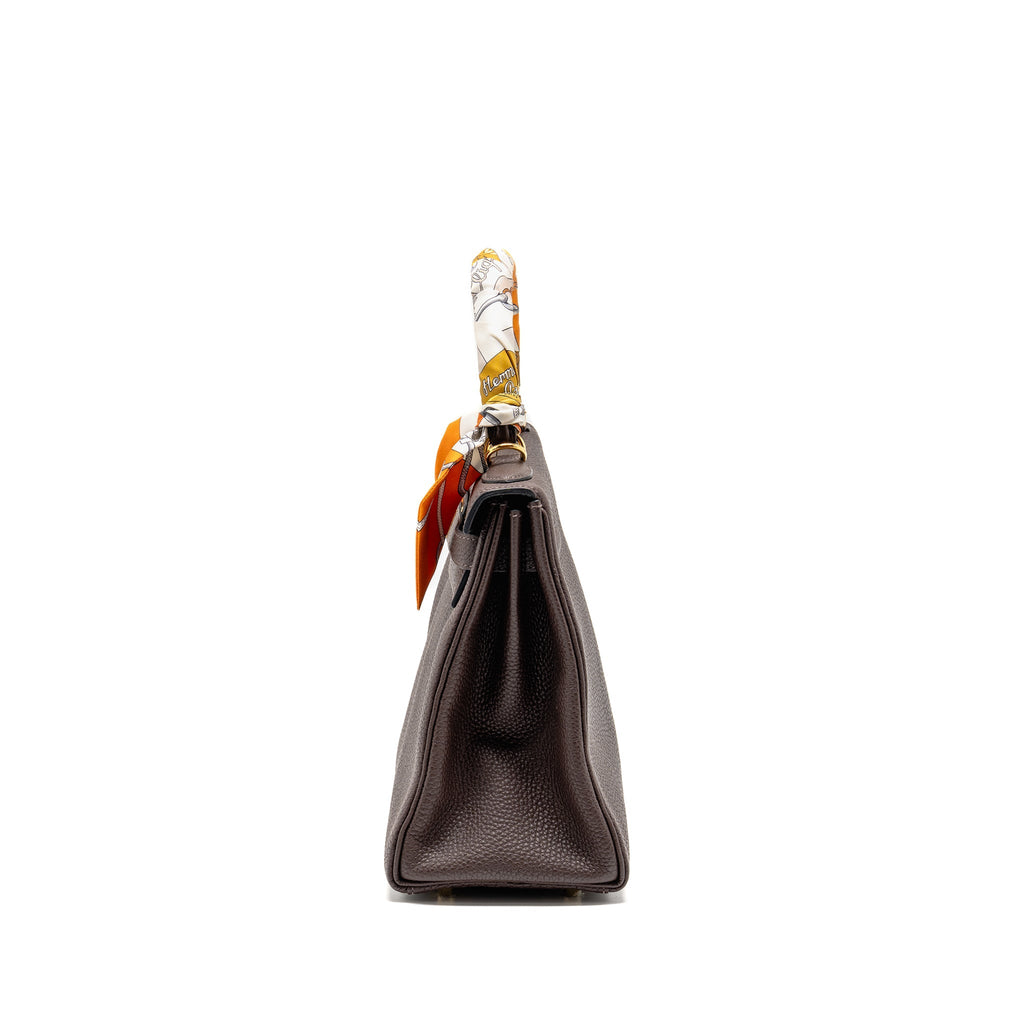 HERMES KELLY 28 TOGO CHOCOLATE GHW