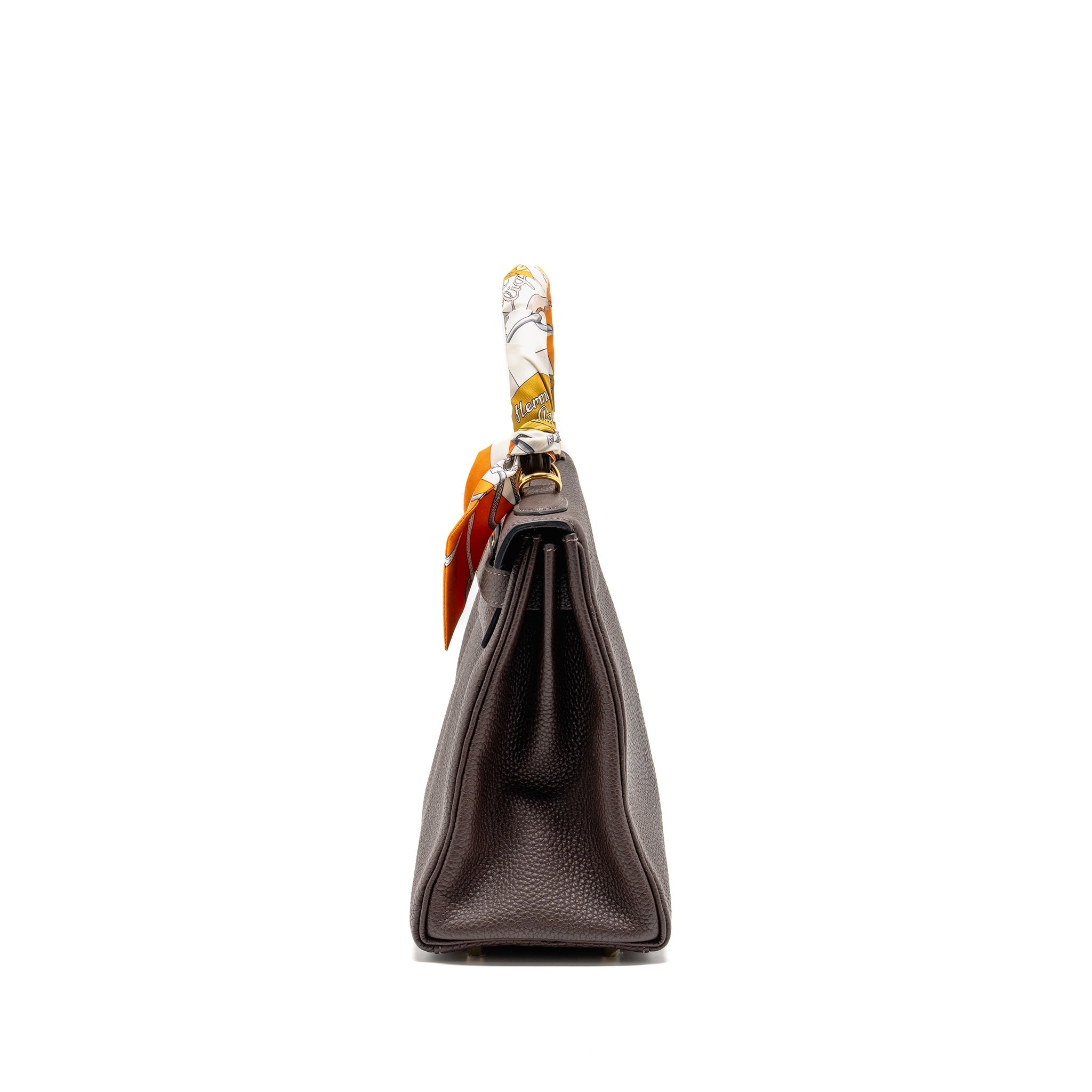 HERMES KELLY 28 TOGO CHOCOLATE GHW