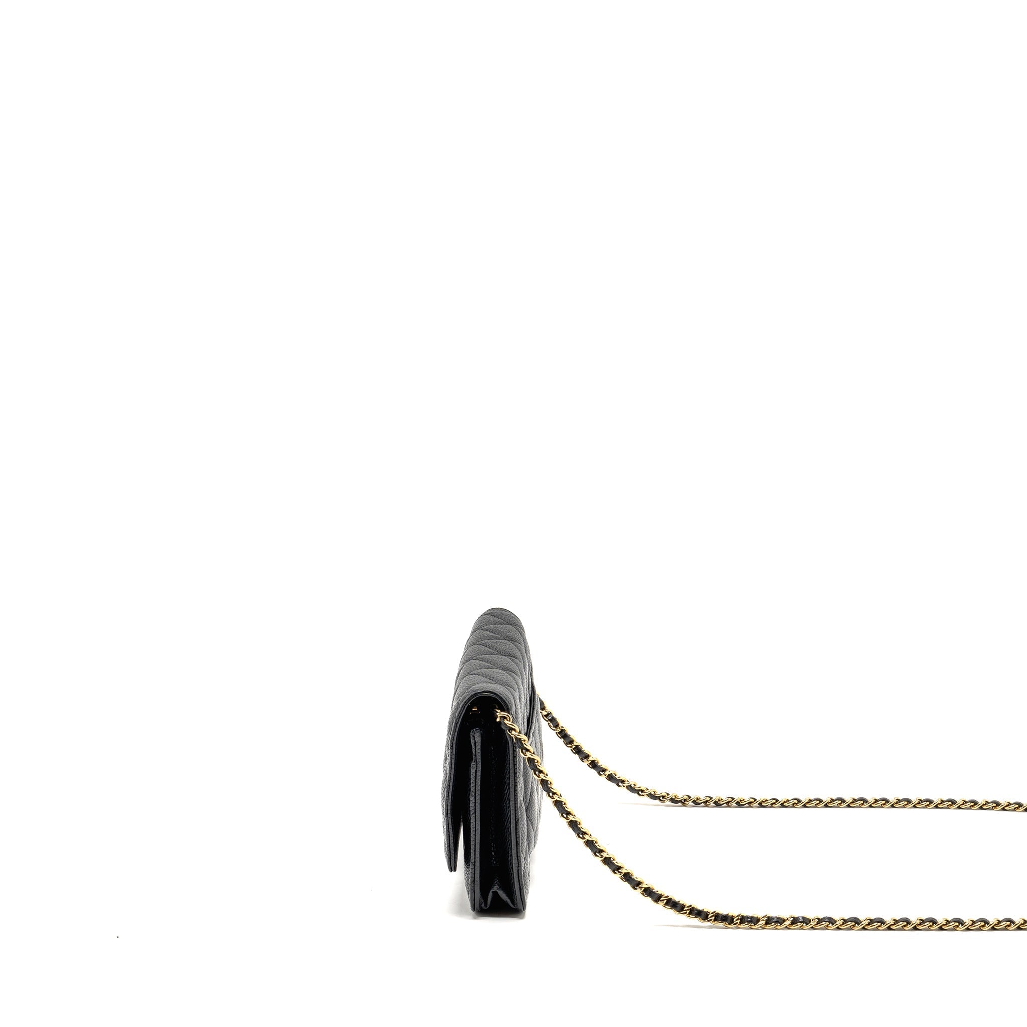 CHANEL CLASSIC WALLET ON CHAIN CAVIAR BLACK GHW