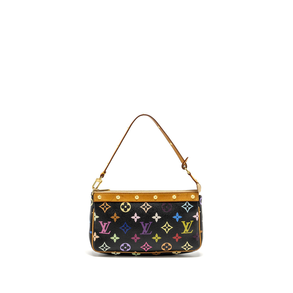 LOUIS VUITTON POCHETTE ACCESSORIES CANVAS BLACK MULTICOLOUR GHW