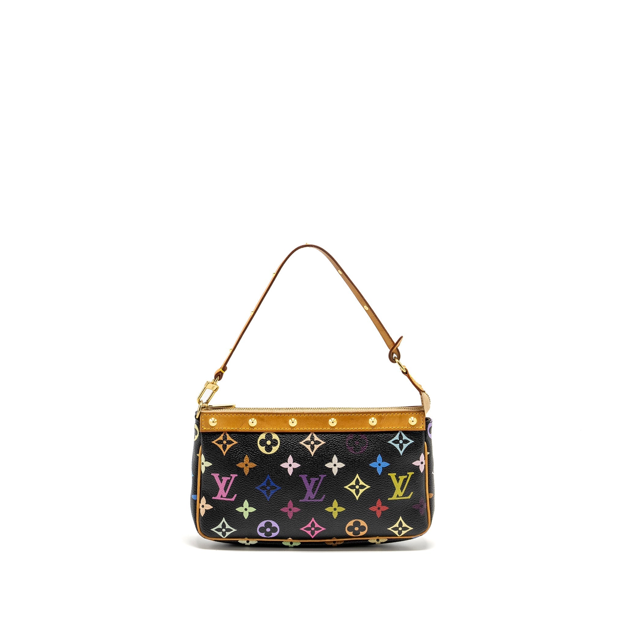 LOUIS VUITTON POCHETTE ACCESSORIES CANVAS BLACK MULTICOLOUR GHW