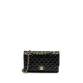CHANEL MEDIUM CLASSIC DOUBLE FLAP BAG LAMBSKIN BLACK GHW