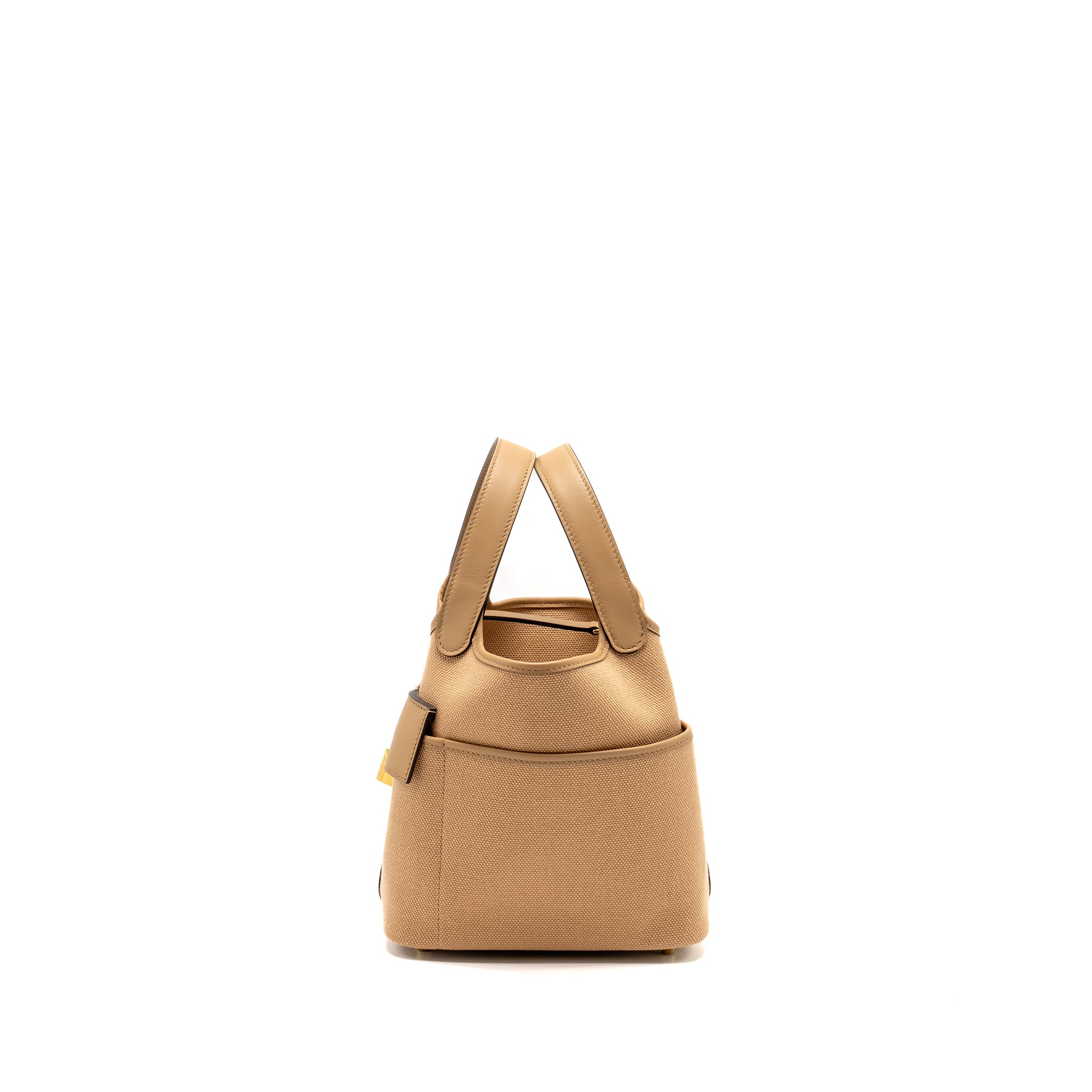 HERMES CARGO PICOTIN 18 LOCK BAG CANVAS/SWIFT CHAI GHW