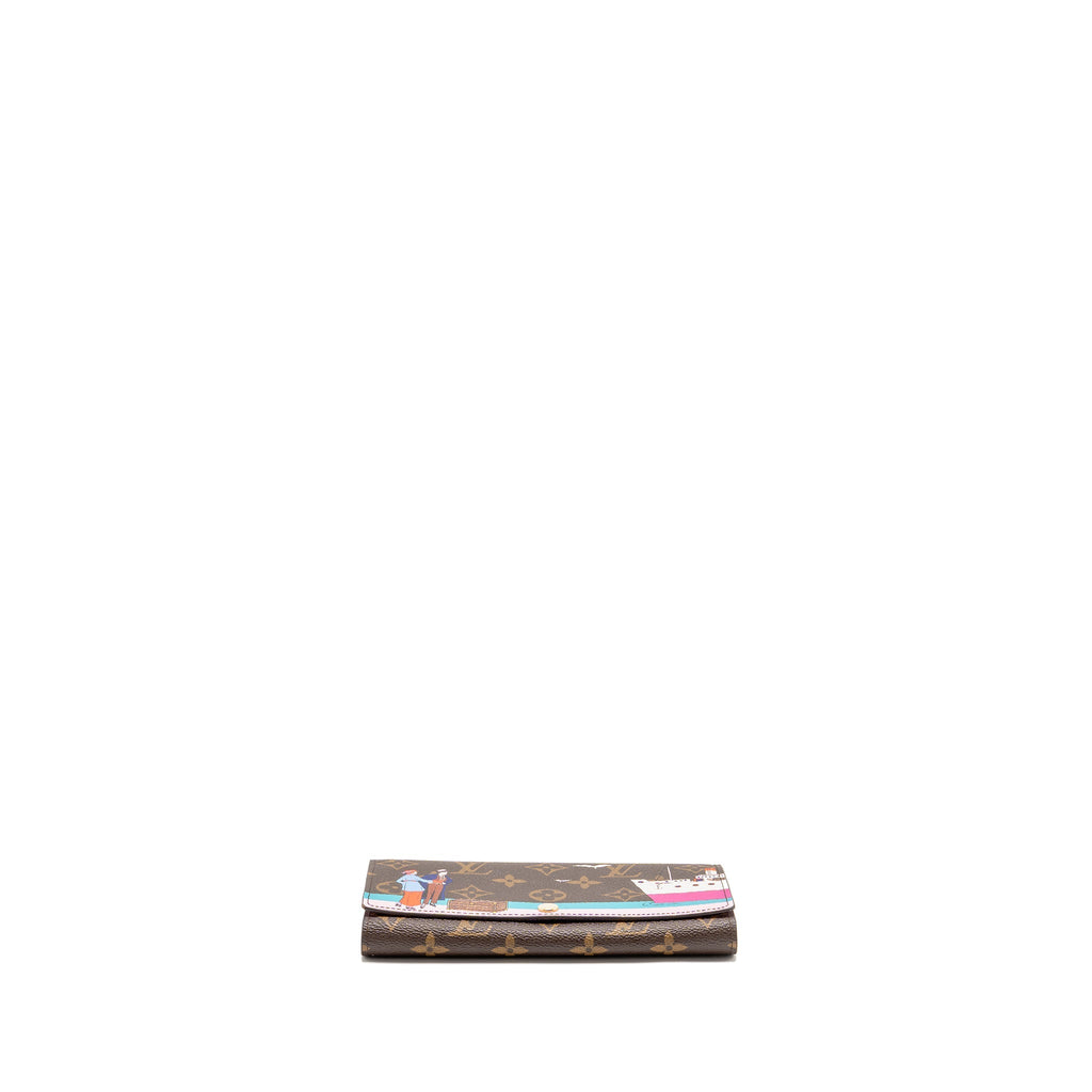 LOUIS VUITTON SARAH WALLET 2016 CHRISTMAS LIMITED EDITION MONOGRAM CANVAS ROSE BALLERINE GHW