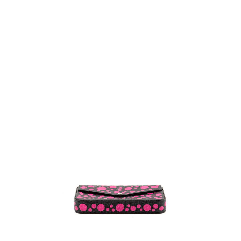 LOUIS VUITTON YAYOI KUSAMA FELICIE POCHETTE MONOGRAM EMPREINTE LEATHER BLACK/PINK SHW