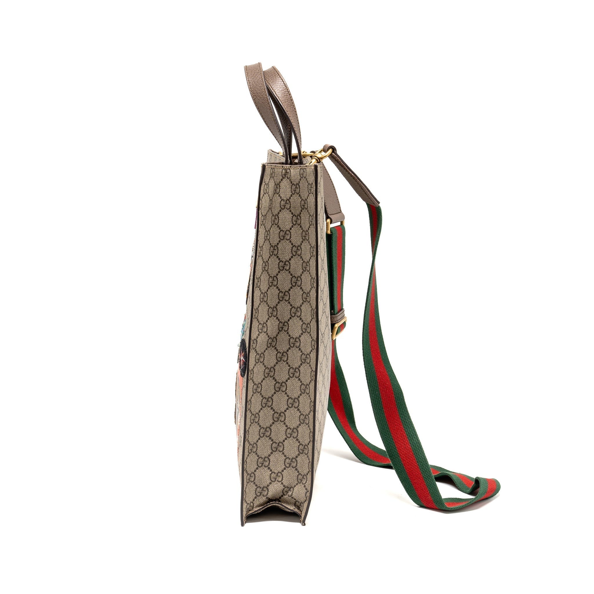 GUCCI SOFT TOTE BAG GG SUPREME CANVAS GHW