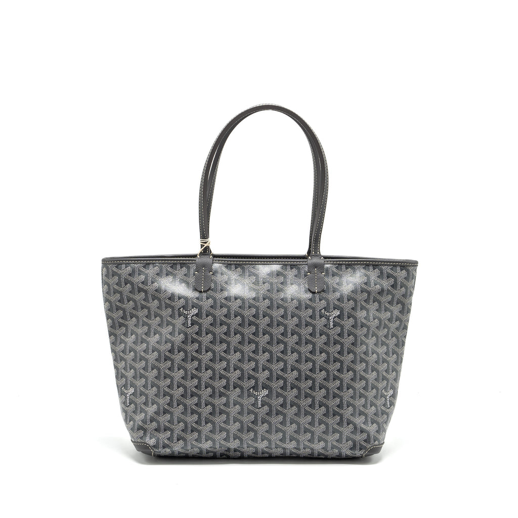 GOYARD ARTOIS TOTE BAG GOYARDLINE CANVAS/CALFSKIN GREY SHW