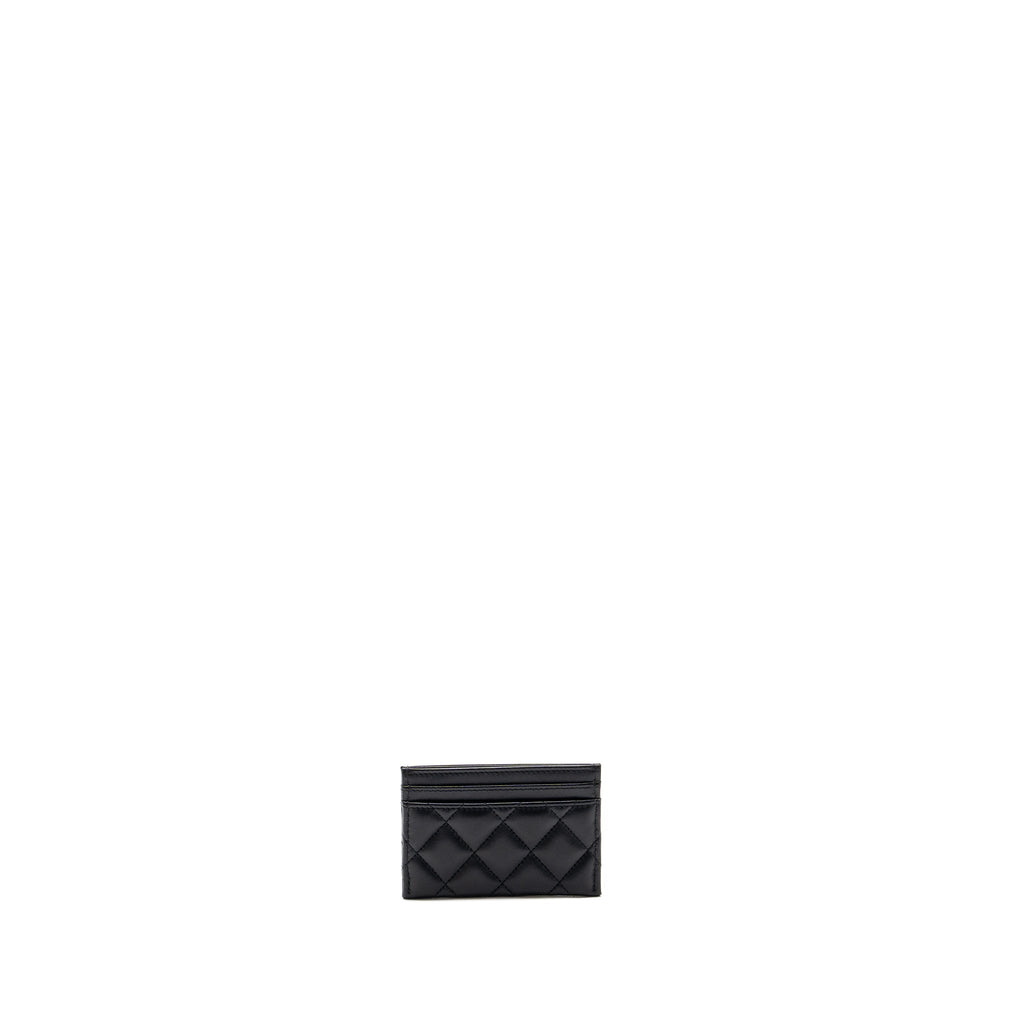 CHANEL CLASSIC QUILTED CARD HOLDER WITH LIMITED CC LOGO LAMBSKIN BLACK SHW (MICROCHIP)