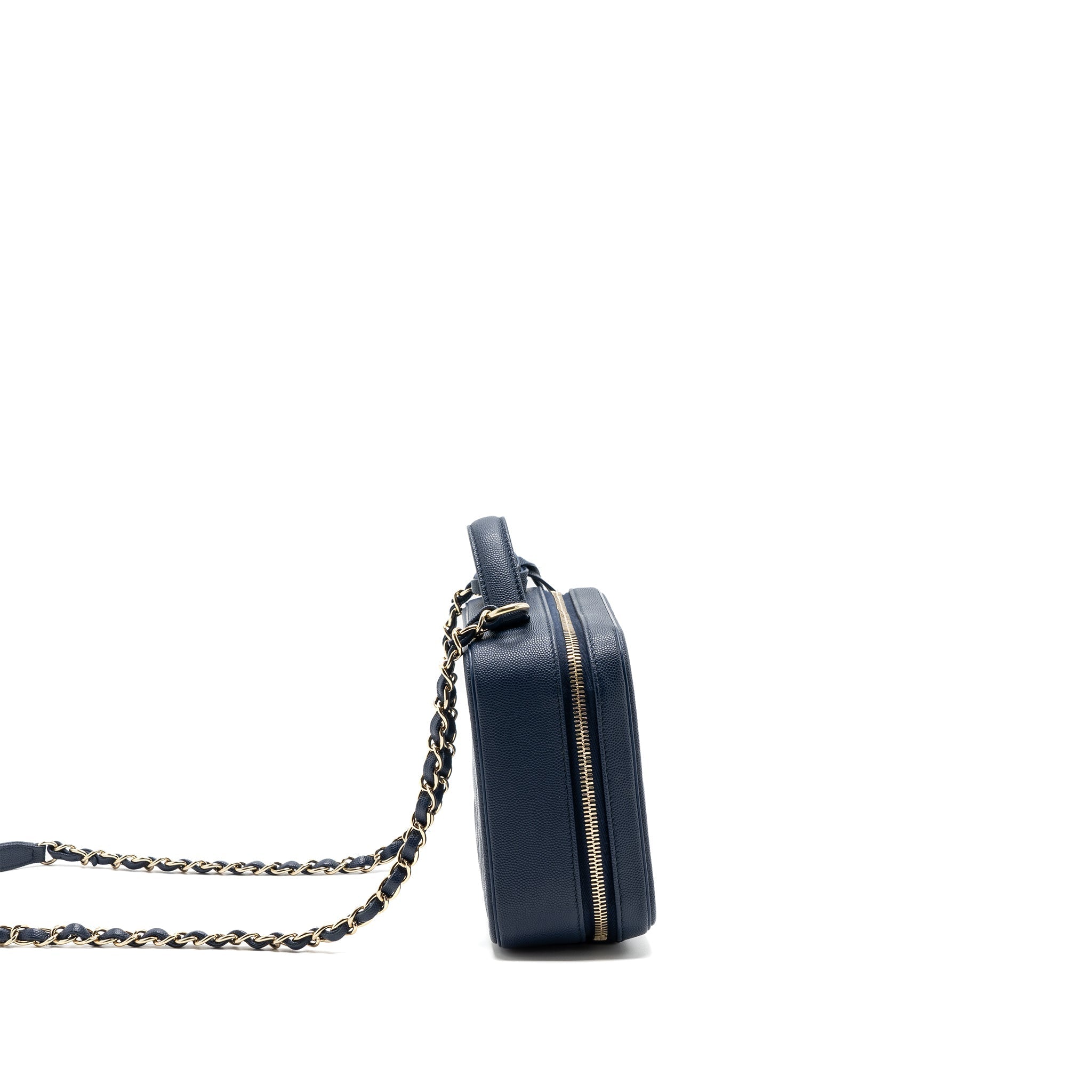 CHANEL FILIGREE CAMERA BAG CAVIAR DARK BLUE LGHW