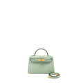 HERMES MINI KELLY ALLIGATOR MISSISSIPPIENSIS MATTE 6U VERT D’EAU GHW