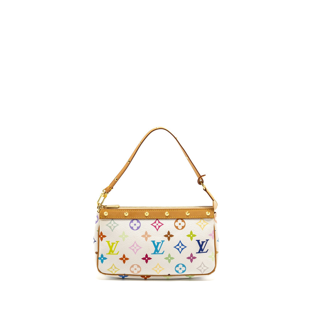 LOUIS VUITTON POCHETTE ACCESSORIES CANVAS WHITE MULTICOLOUR GHW