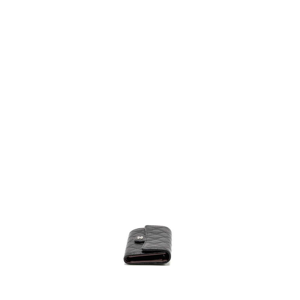 CHANEL CLASSIC FLAP WALLET CAVIAR BLACK SHW (MICROCHIP)