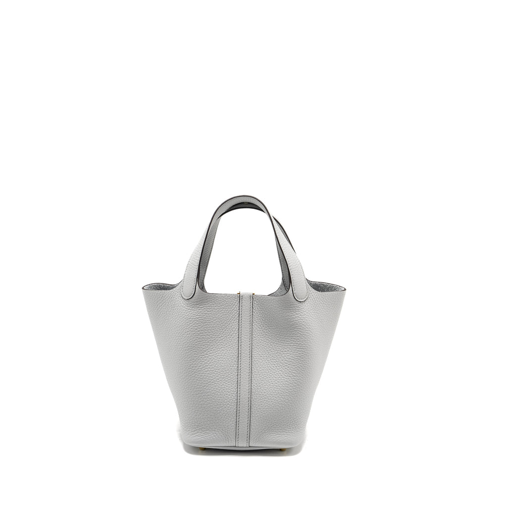 HERMES PICOTIN 18 LOCK BAG CLEMENCE BLEU PALE GHW
