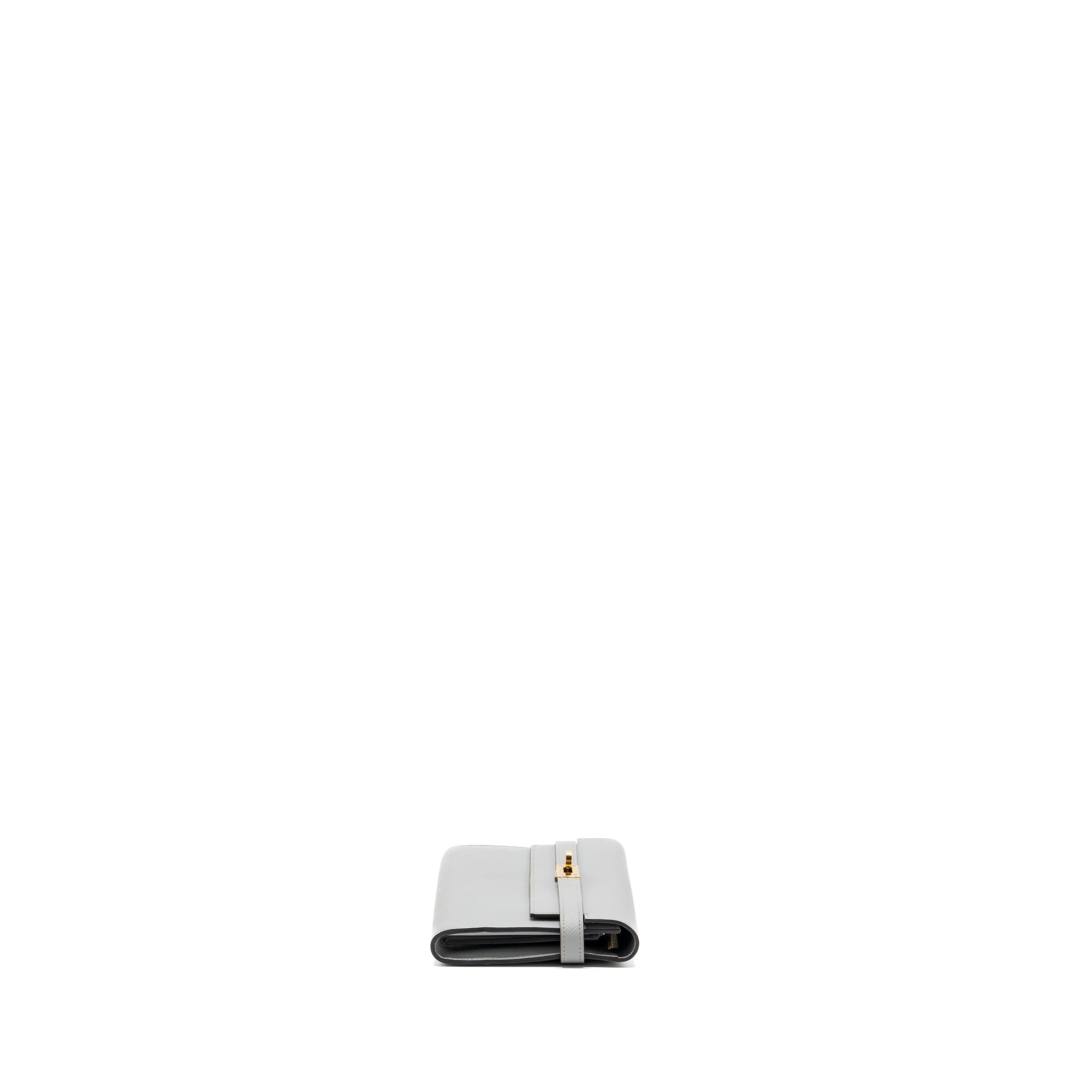 HERMES KELLY CLASSIC LONG WALLET EPSOM 8U BLEU GLACIER GHW