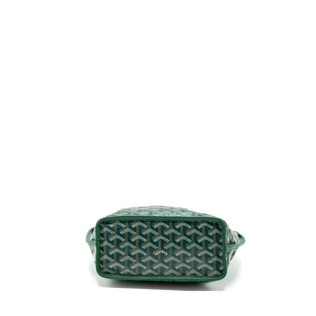 GOYARD MINI ANJOU TOTE BAG CANVAS / CALFSKIN GREEN SHW