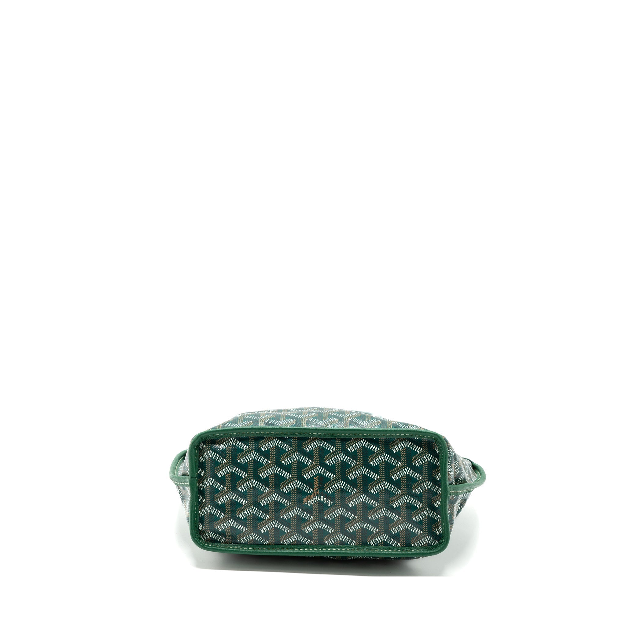 GOYARD MINI ANJOU TOTE BAG CANVAS / CALFSKIN GREEN SHW