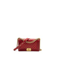 CHANEL MEDIUM BOY BAG LAMBSKIN RED BRUSHED GHW