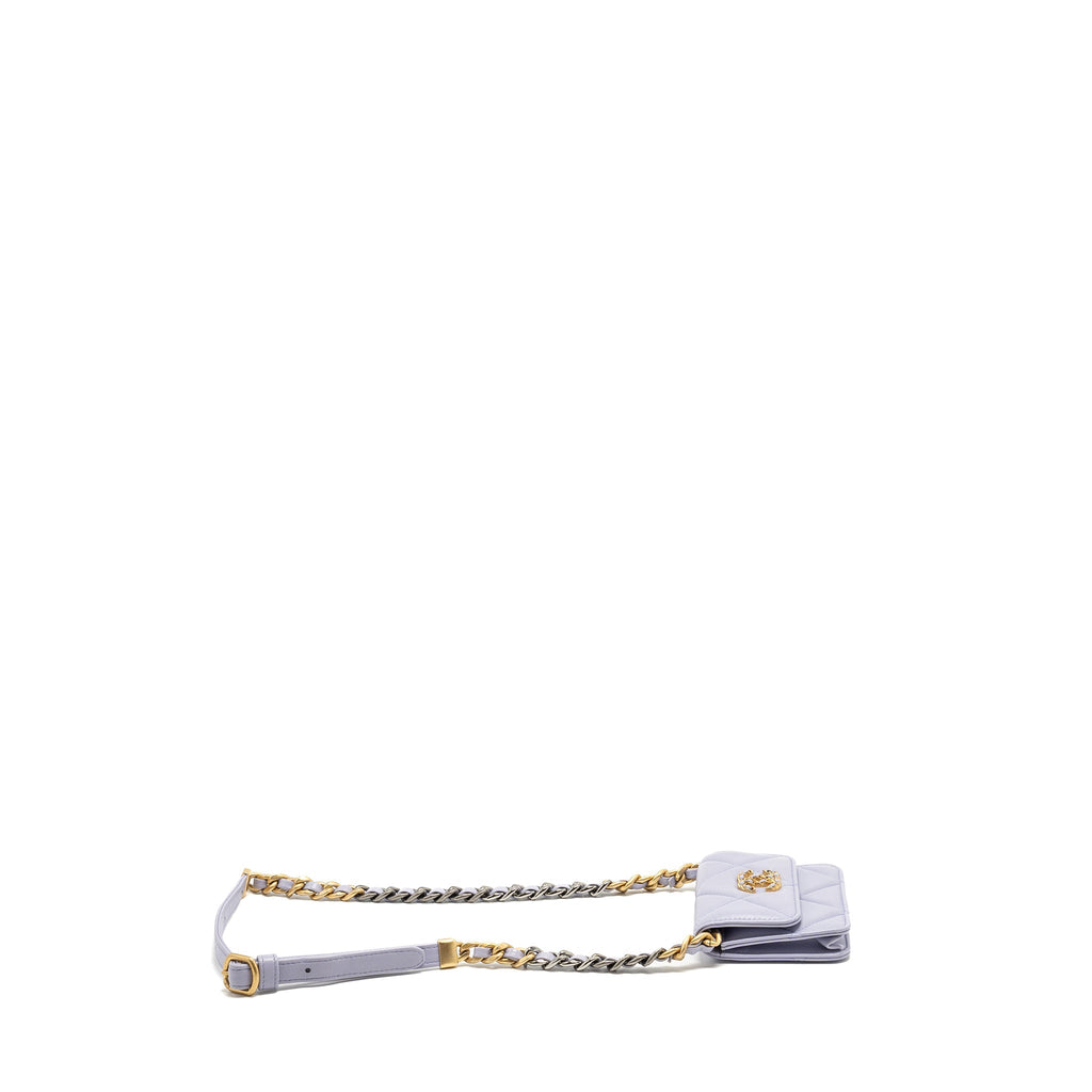 CHANEL 19 MINI BELT BAG LAMBSKIN LIGHT PURPLE MULTICOLOUR HARDWARE