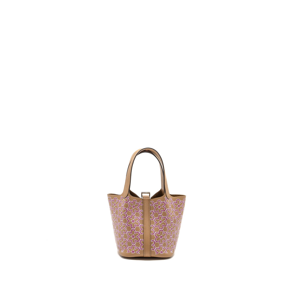 HERMES LUCKY DAISY MICRO PICOTIN SWIFT CHAI/ROSE/BLANC SHW
