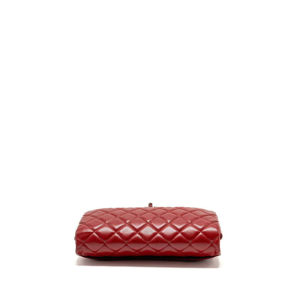 CHANEL TIMELESS FLAP CLUTCH CHAIN BAG CAVIAR RED SHW