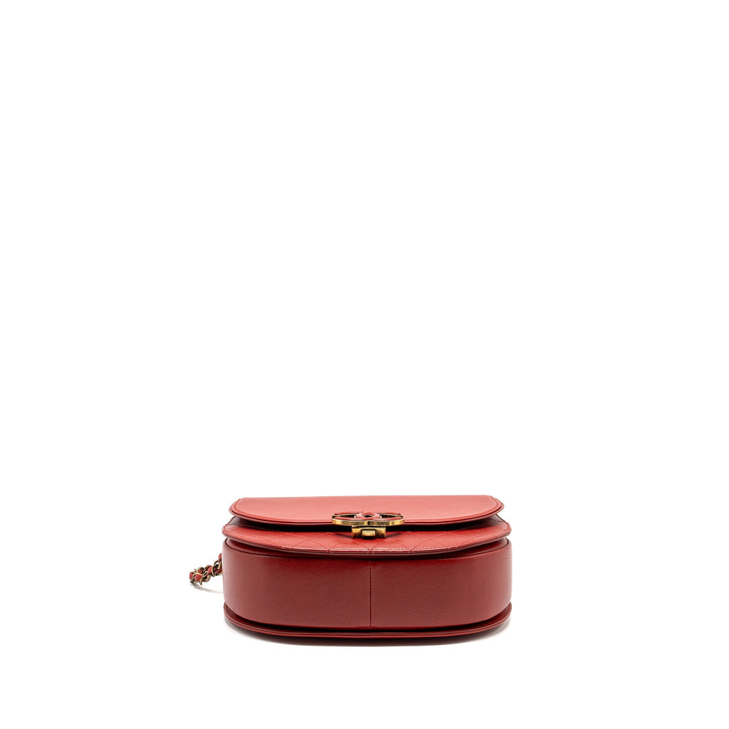 CHANEL MEDIUM COCO CURVE FLAP BAG CALFSKIN RED GHW