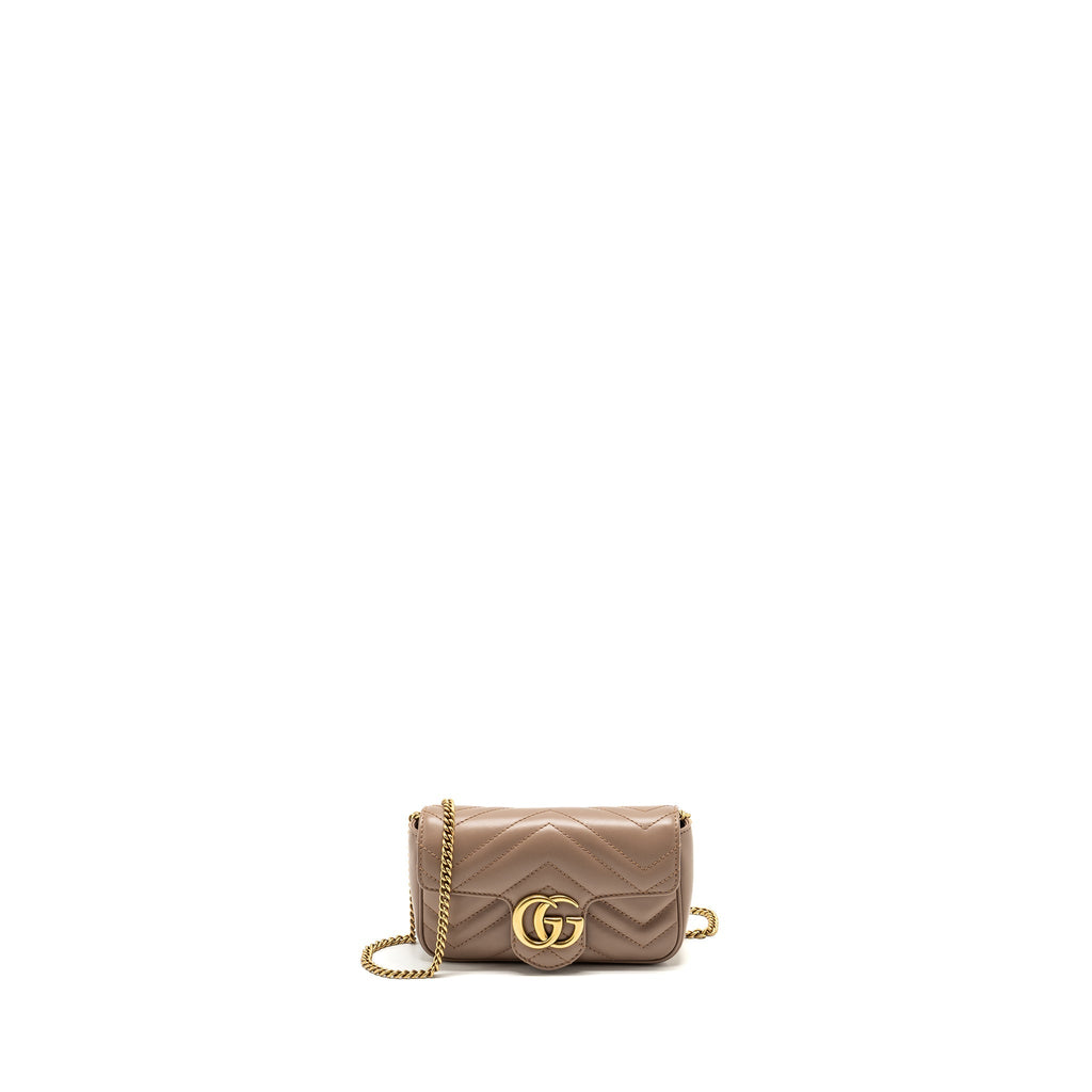 GUCCI GG MARMONT SUPER MINI BAG CALFSKIN BEIGE GHW