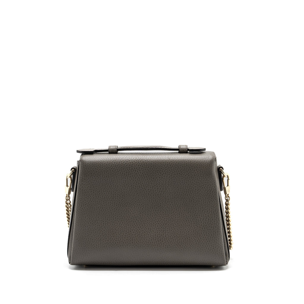 GUCCI TOP HANDLE MESSANGER BAG CALFSKIN GREY LGHW