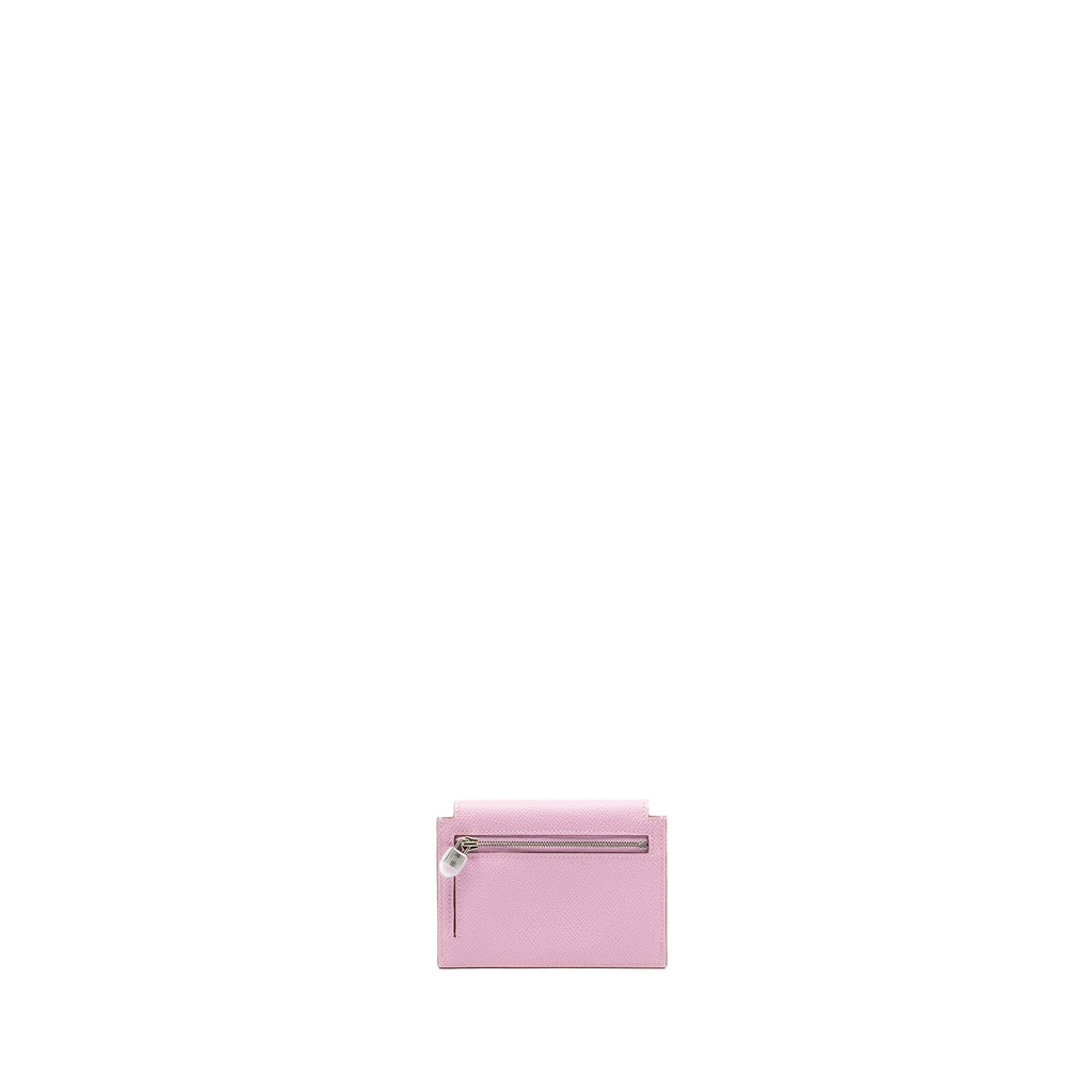 HERMES KELLY POCKET COMPACT WALLET EPSOM X9 MAUVE SYLVESTRE SHW