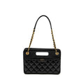 CHANEL 23S CLUTCH BAG WITH CHAIN CALFSKIN BLACK BRUSH GHW (MICROCHIP)