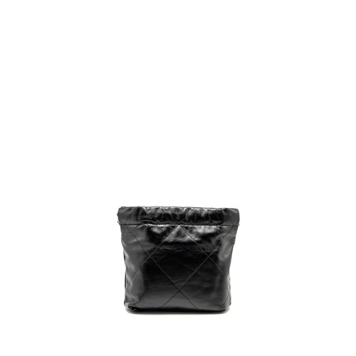 CHANEL MINI 22 BAG SHINY CALFSKIN BLACK SHW (MICROCHIP)