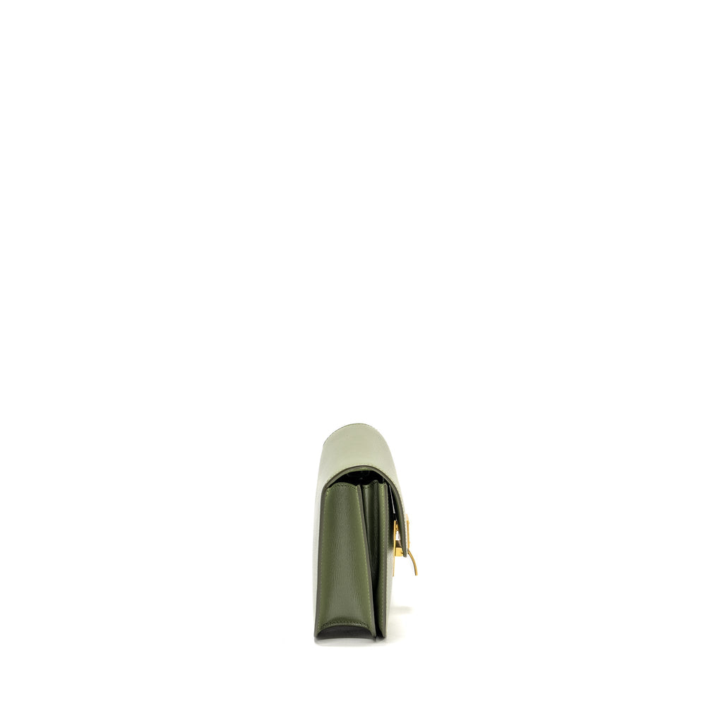 CELINE TEEN CLASSIC BOX BAG CALFSKIN GREEN GHW