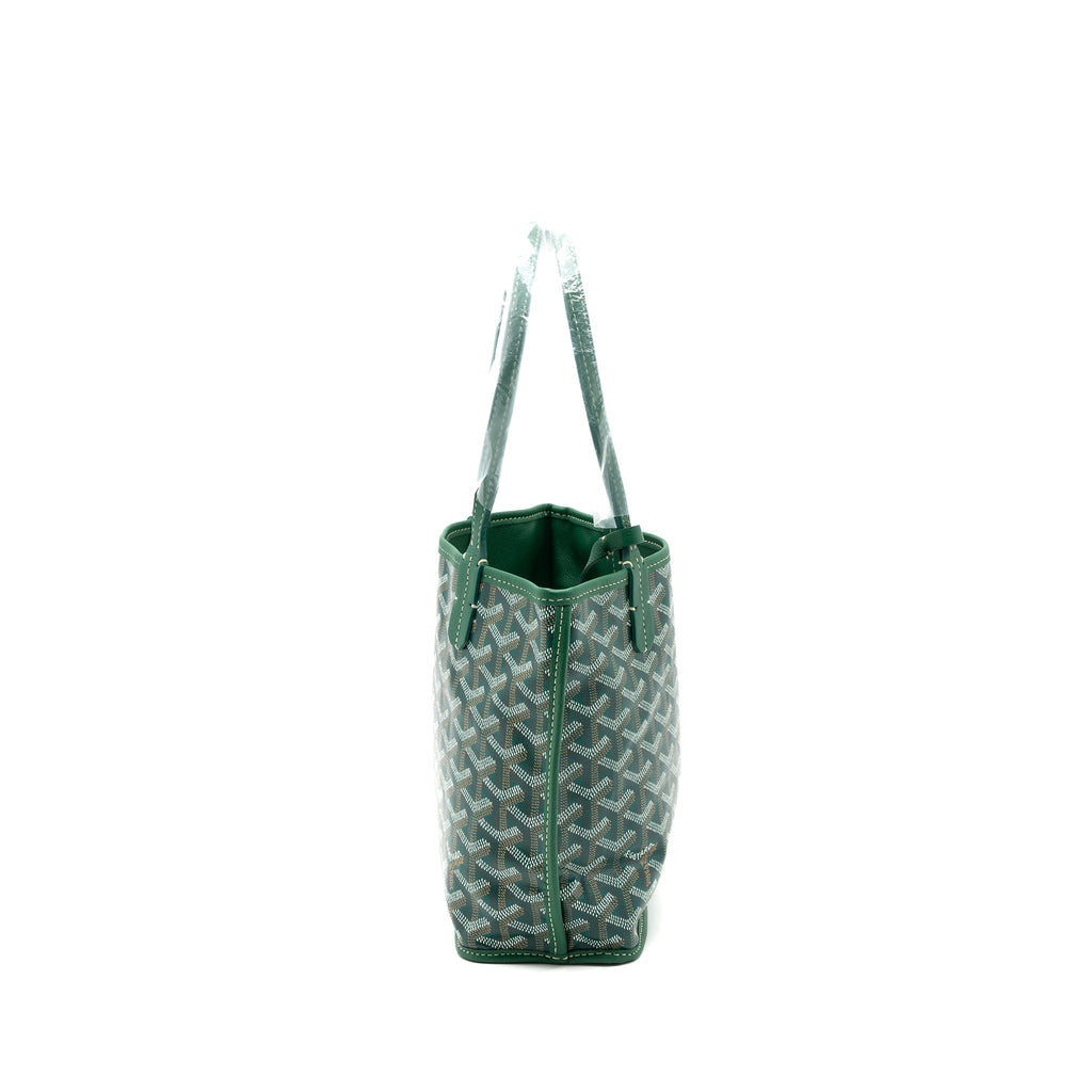 GOYARD MINI ANJOU TOTE BAG CANVAS / CALFSKIN GREEN SHW