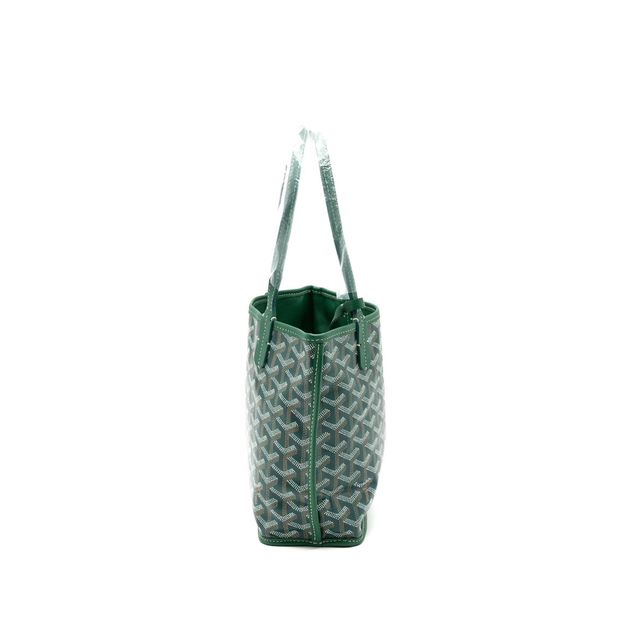 GOYARD MINI ANJOU TOTE BAG CANVAS / CALFSKIN GREEN SHW