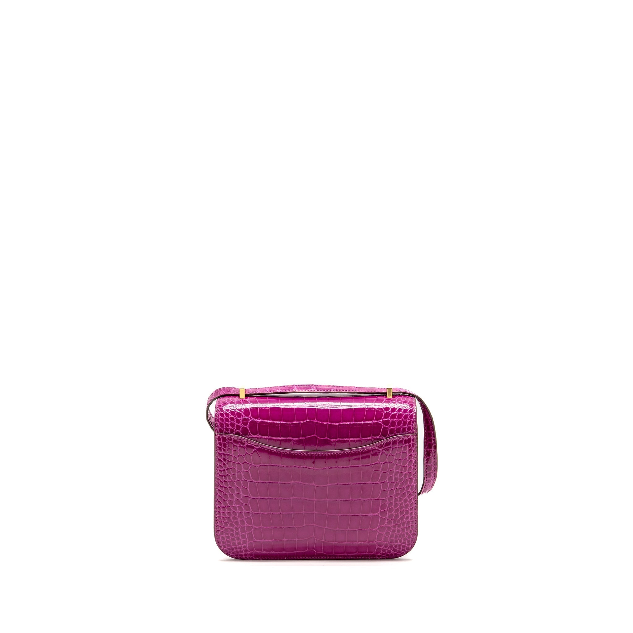 HERMES MINI CONSTANCE SHINY ALLIGATOR MISSIPPIENS J5 ROSE SHEHERARADEZ GHW