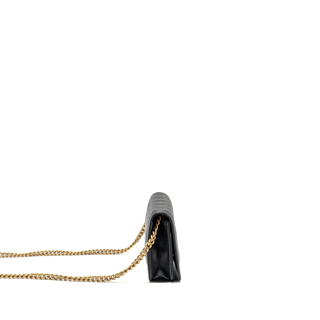 CHANEL BOY WALLET ON CHAIN CAVIAR BLACK GHW (MICROCHIP)