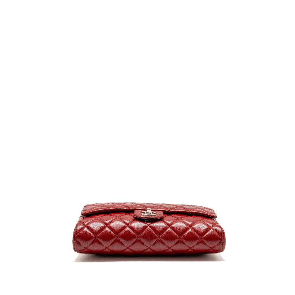 CHANEL TIMELESS FLAP CLUTCH CHAIN BAG CAVIAR RED SHW