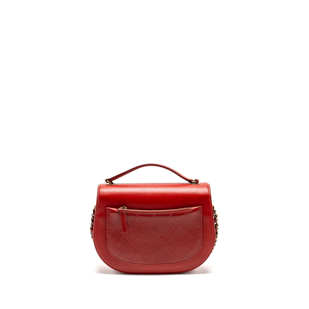 CHANEL MEDIUM COCO CURVE FLAP BAG CALFSKIN RED GHW